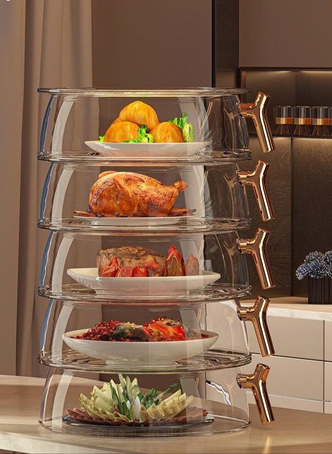 DubaiGallery Insulation vegetable cover multi-layer home kitchen leftovers food box dining table cover dust-proof and fly-proof can be superimposed storage artifact - Image 2