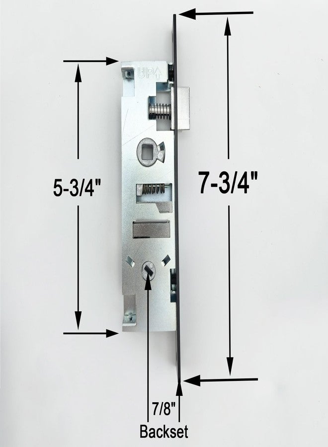 طقم مقابض أبواب عاصفة ReigaHood US Flat Slot، متوافق مع تجهيزات أبواب الشبك من Larson and Wright، مقبض 2-1/2 بوصة PZ، مسافة خلفية 7/8 بوصة، لوحة تثبيت 7-1/4 بوصة HC، مناسب لجميع الاتجاهات، أسود مطفي - Image 4