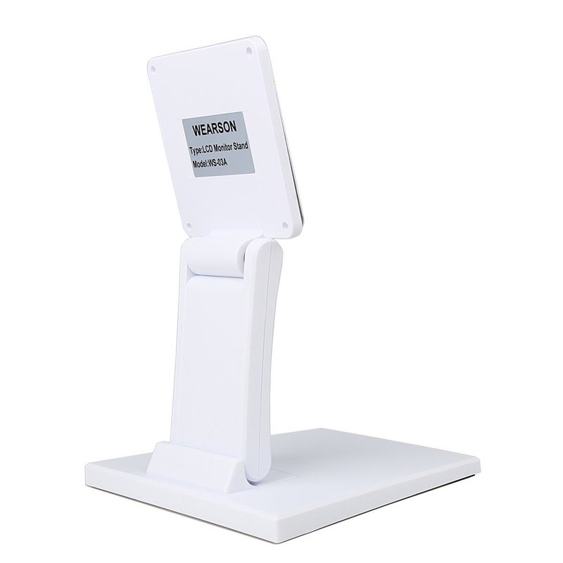 WEARSON Single Adjustable LCD Monitor Stand Mount Folding VESA Monitor Desk Stand with VESA Hole 75x75mm 100x100mm (White) - Image 2