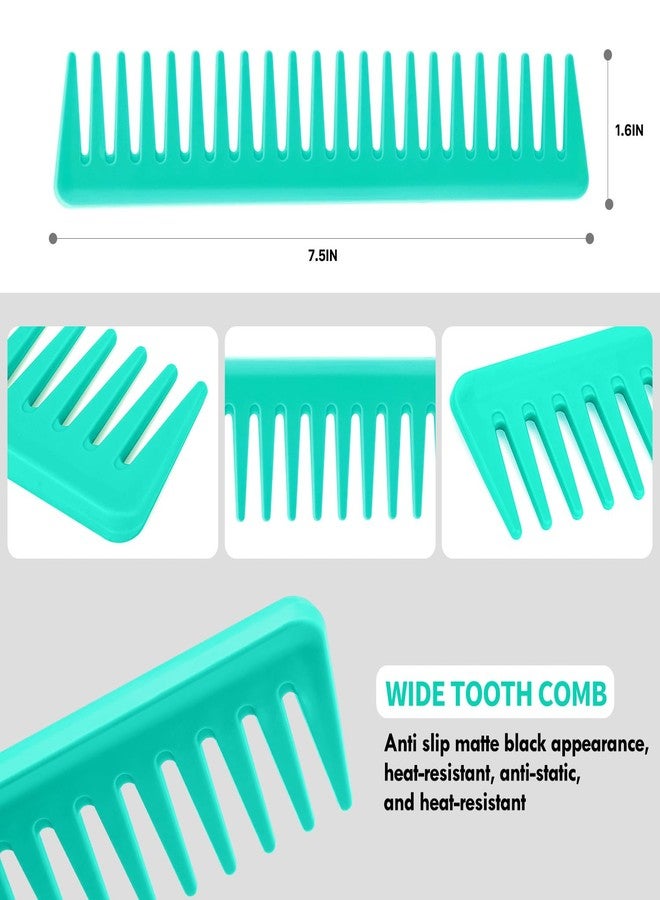 KPX 4pcs Curly Hair Brush Set for Adult & Kids Wet or Dry, Detangling & Wide Tooth Comb with Hair Detangler (4, Green) - Image 5