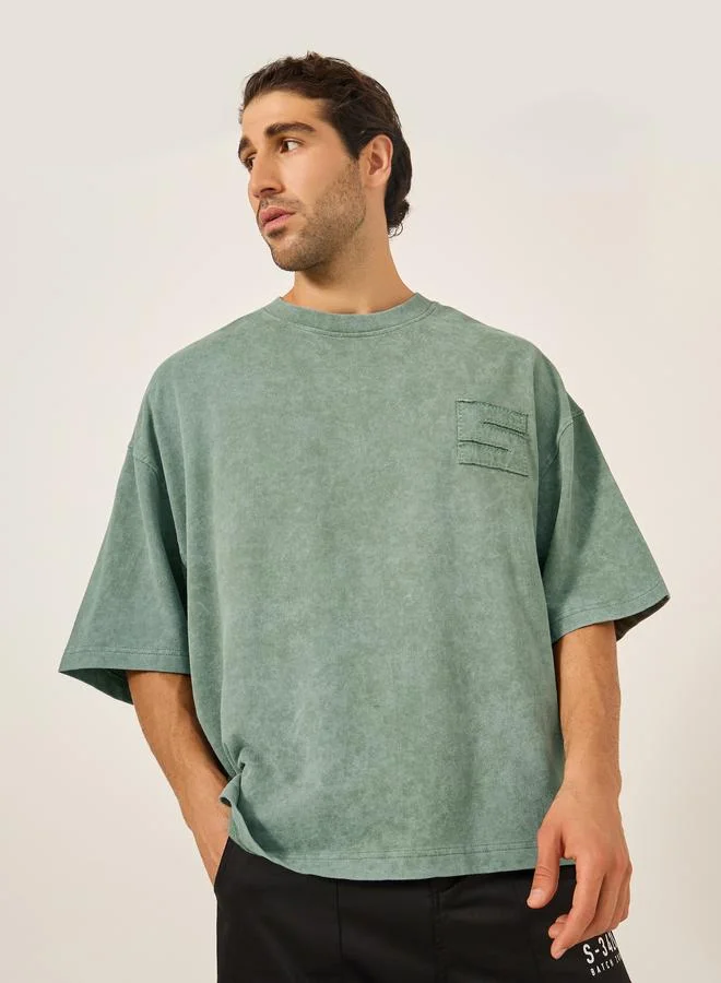 Styli Styli Back Cut and Sew Print Boxy Fit T-Shirt