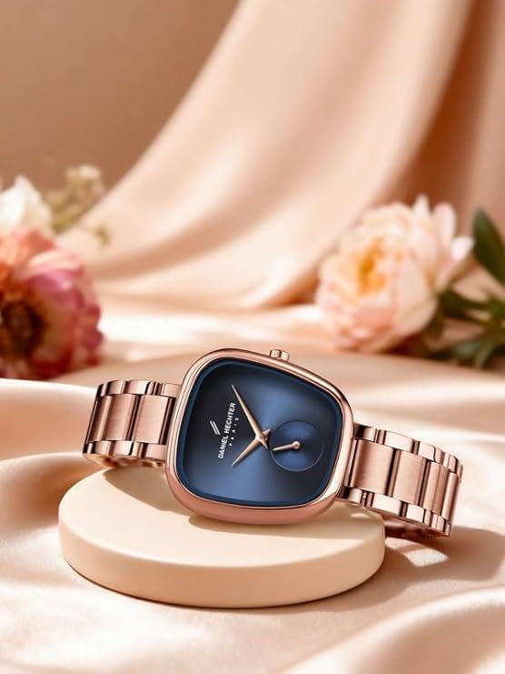 Daniel Hechter Madeleine Collection Luxury Watch for Women - Oval Shaped Gloss Dial with Sub Second, Quartz Movement and Stainless Steel Strap - DHW2014 - Image 4