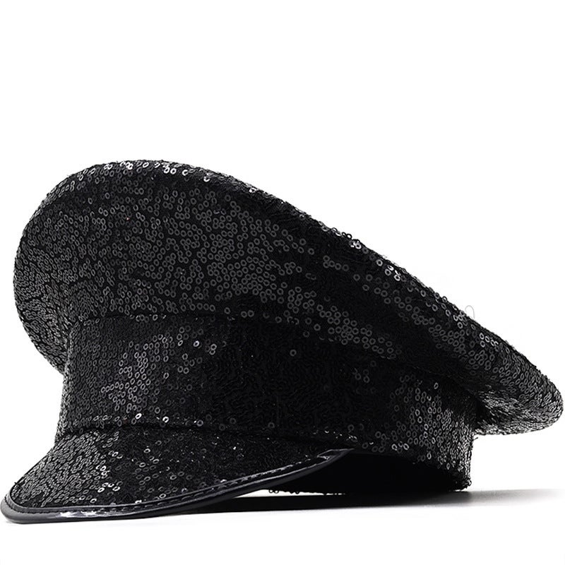 Sequins Baseball Cap Women Letter Silver Glitter Punk Hat - Image 1