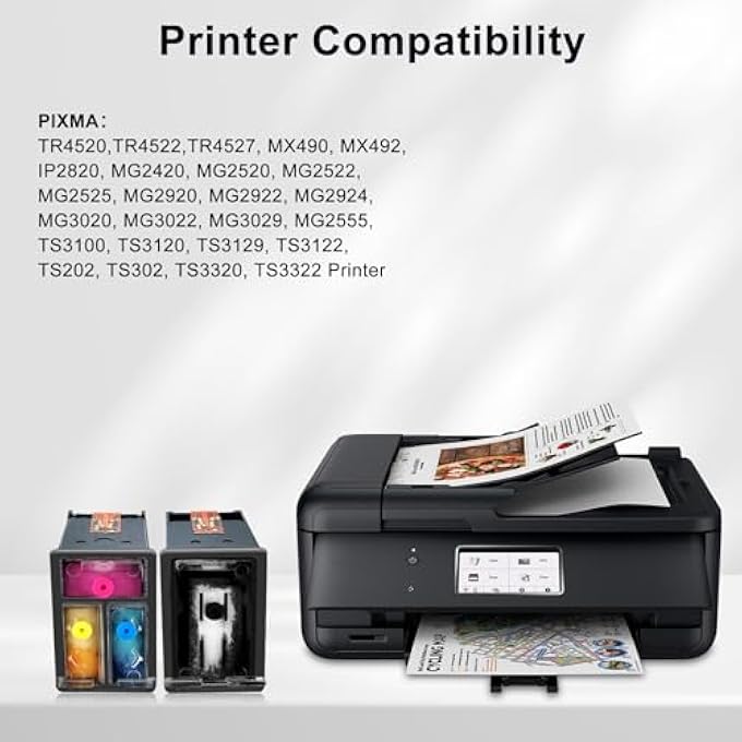 PG-245XL CL-246XL REFILLABLE INK CARTRIDGES COMPATIBLE WITH TR4520 TR4522 TR4527 TS3100 TS3129 TS3300 TS3320 TS3322 TS202 TS302 MG2420 MG2520 MG2525 MG2920 MG2922 MG3020 MG3022 MG3029 PRINTER - Image 2