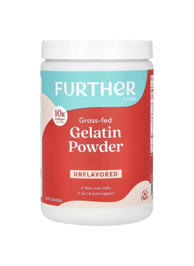 Further Food Further Food, Grass-Fed Gelatin Powder, Unflavored, 15.87 oz (450 g)  - Image 1