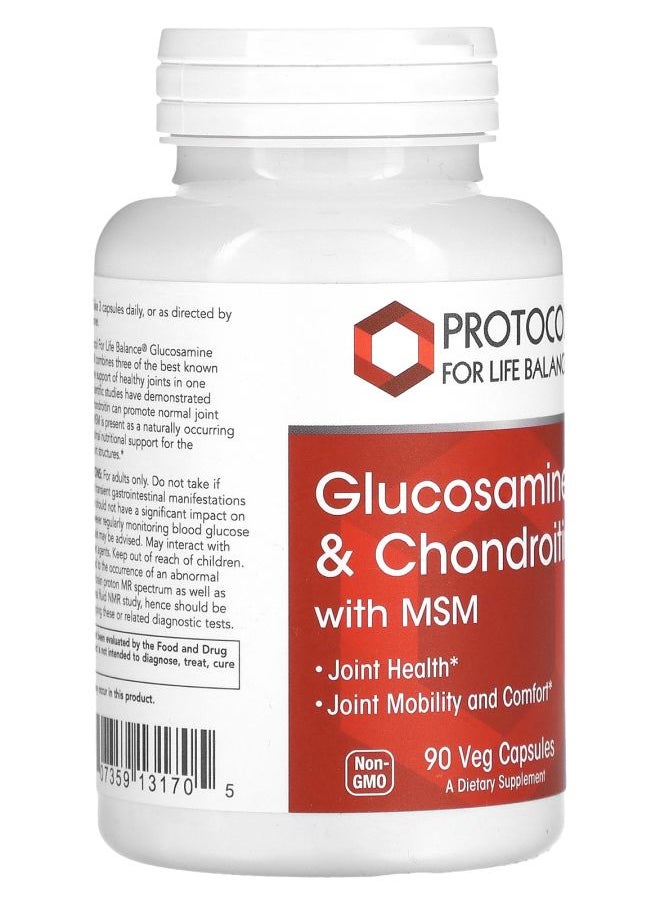 Protocol For Life Balance Glucosamine & Chondroitin with MSM 90 Veg Capsules  - Image 2