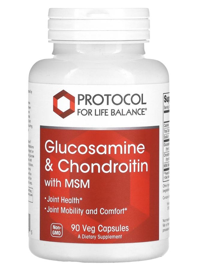 Protocol For Life Balance Glucosamine & Chondroitin with MSM 90 Veg Capsules  - Image 1