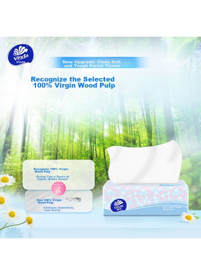 Vinda Facial Tissues, Ultra-thin 3-ply 100 Sheets*40 Packs S Size, Delicate And Soft, Napkins, Toilet Paper, Tissue Paper, Whole Box - Image 3