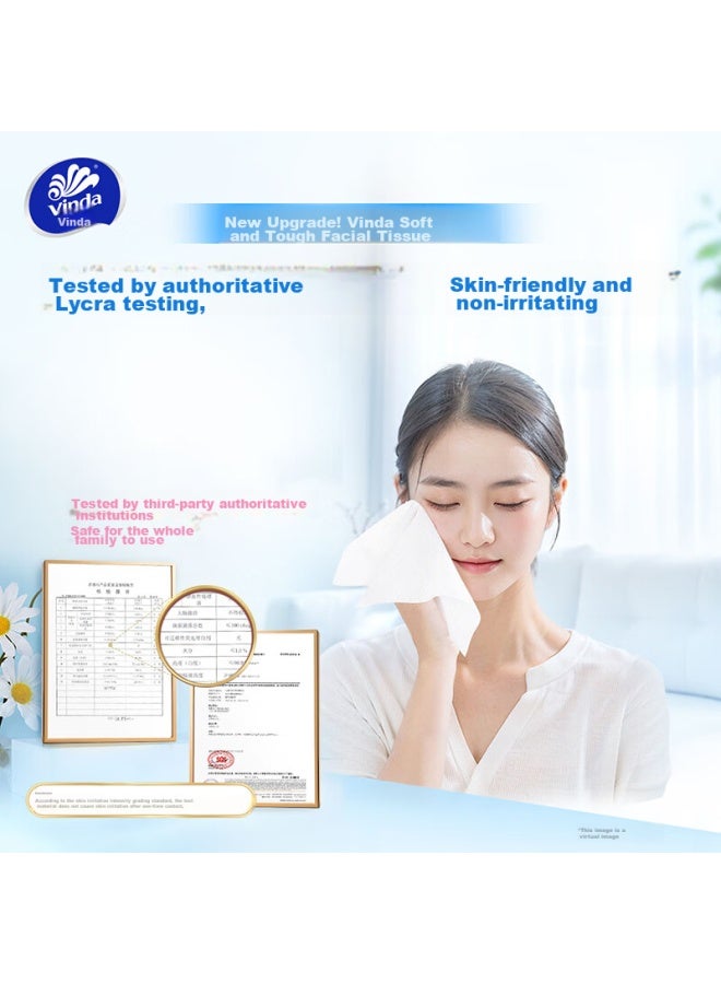 Vinda Facial Tissues, Ultra-thin 3-ply 100 Sheets*40 Packs S Size, Delicate And Soft, Napkins, Toilet Paper, Tissue Paper, Whole Box - Image 4
