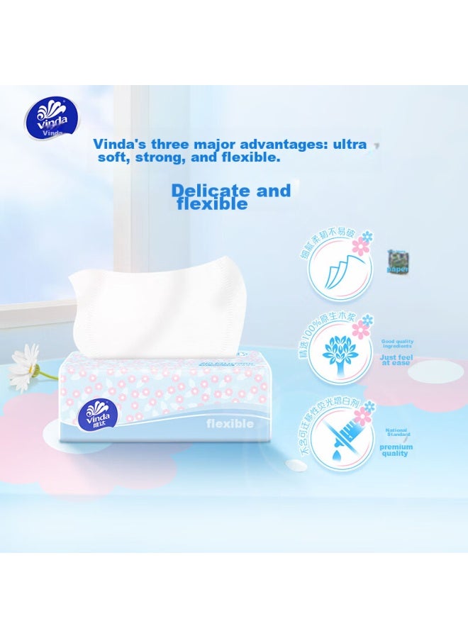 Vinda Facial Tissues, Ultra-thin 3-ply 100 Sheets*40 Packs S Size, Delicate And Soft, Napkins, Toilet Paper, Tissue Paper, Whole Box - Image 1
