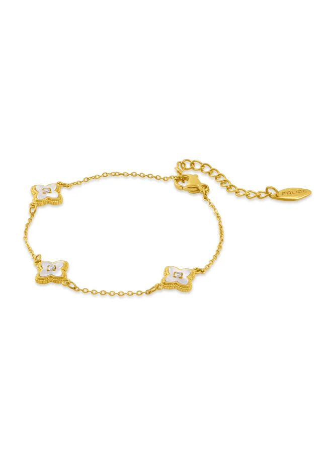 بوليس سوار زهرة الزنبق والبرسيم الذهبي للنساء