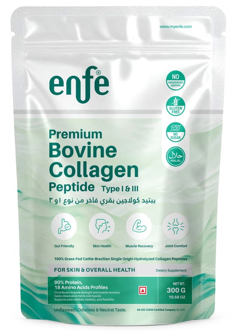 ENFE Premium Bovine Collagen Peptide Type I & III, 300 gm - Image 1