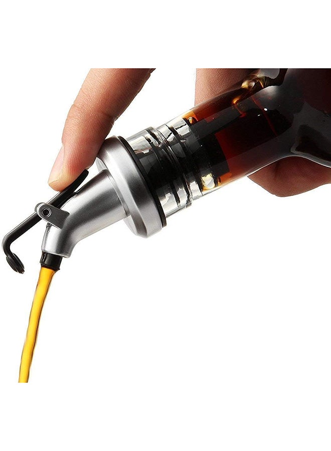 Glass Oil Bottle And Vinegar Pouring Dispenser, Condiment Set, Cruet, Seasoning For Dining Table And Kitchen, Airtight And Nondrip Bottle Stoppers, Glass 500Ml (Pack Of 2) - Image 3