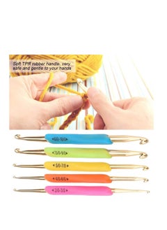 Y&D Crochet Hooks Set Double Hook Head 5 Pieces Colourful Knitting Needles Size 2mm-10mm Suitable for Beginners Arthritic Hands  - Image 3