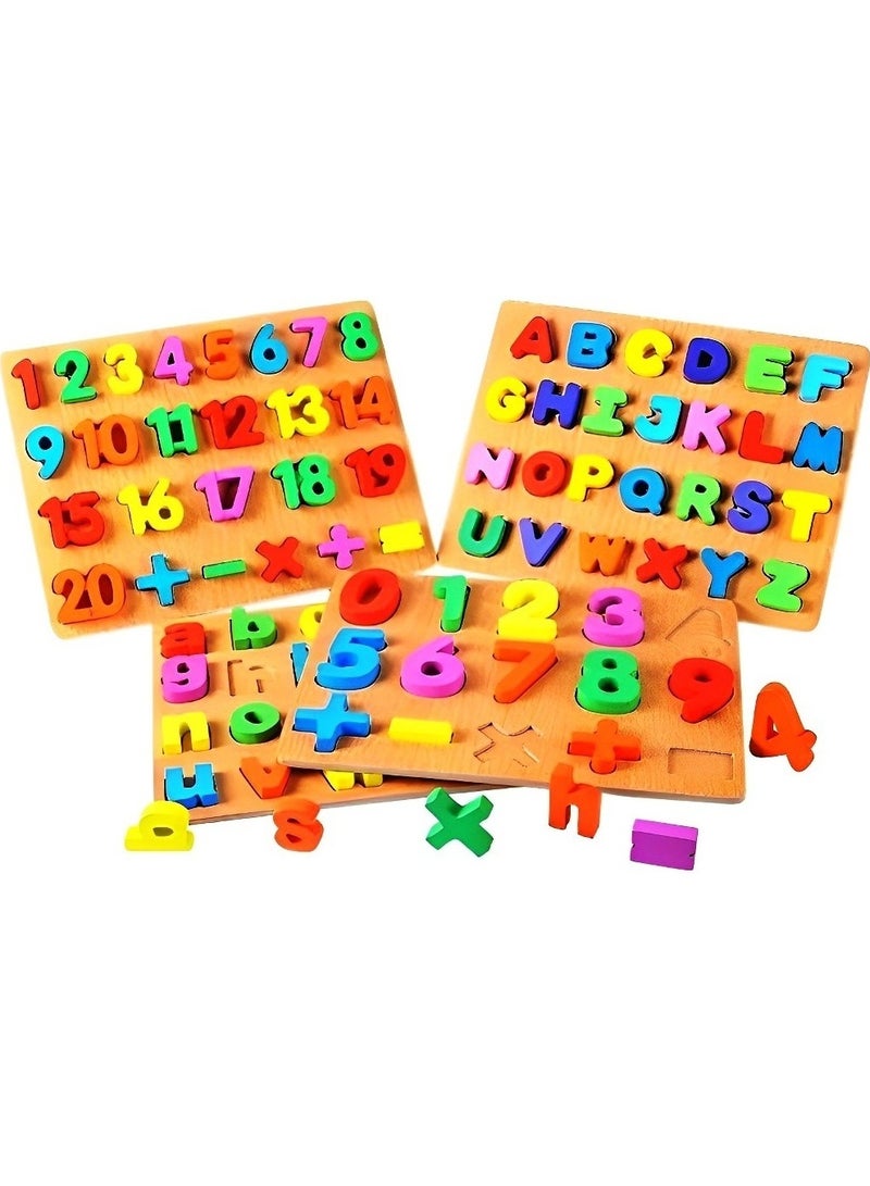 Wooden Interactive Jigsaw Puzzles for Toddlers Kids, Early Learning Educational Toys, Montessori Childhood Toys Gifts for Boys  Girls,  Capital Letters Pattern - Image 3