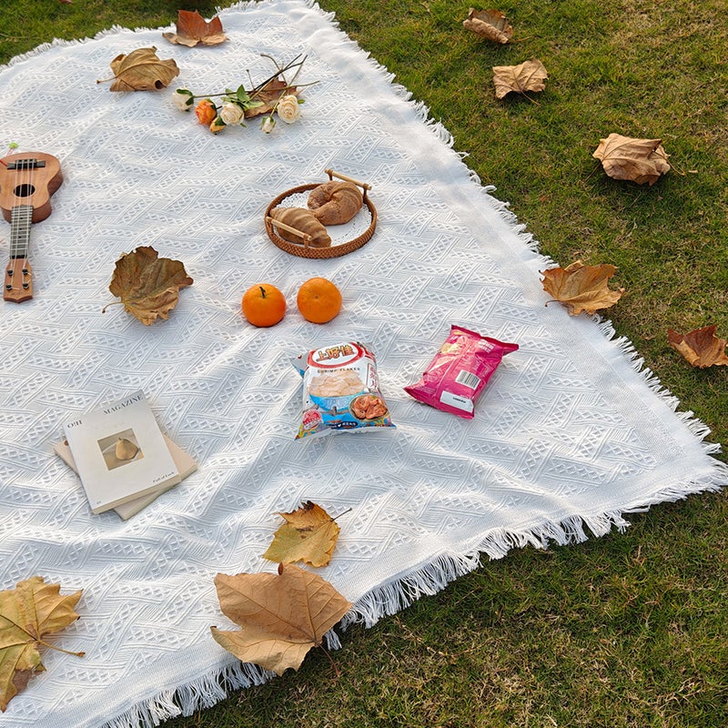 T-Plaid Picnic Mat Waterproof Outdoor Camping Blanket Beach Mat - Image 1