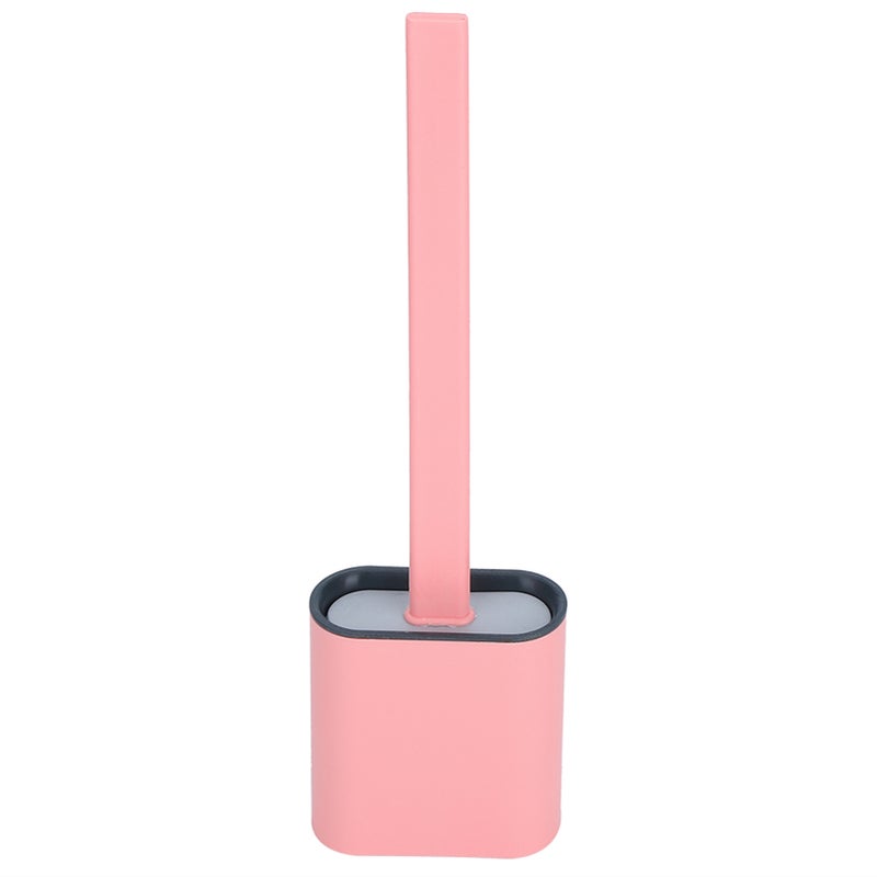 Toilet Brush Set: 355x100x43mm Pink PP+TPR Material - Deep Gap & Dead Corner Cleaning, Quick-draining Breathable Holder, Non-scratch Soft Brush Head for Home Bathroom Use - Image 3