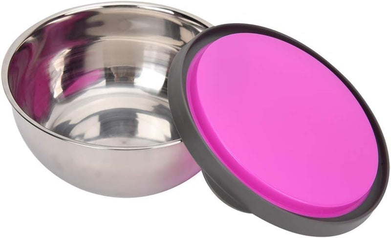 HOMETIC 3Set Stainless Steel Food Container Bowls with Air Tight Plastic Lid Round Shape Food Storage Bowls for KitchenCookingMixingBakingFood Serving Multicolour 1set - Image 1