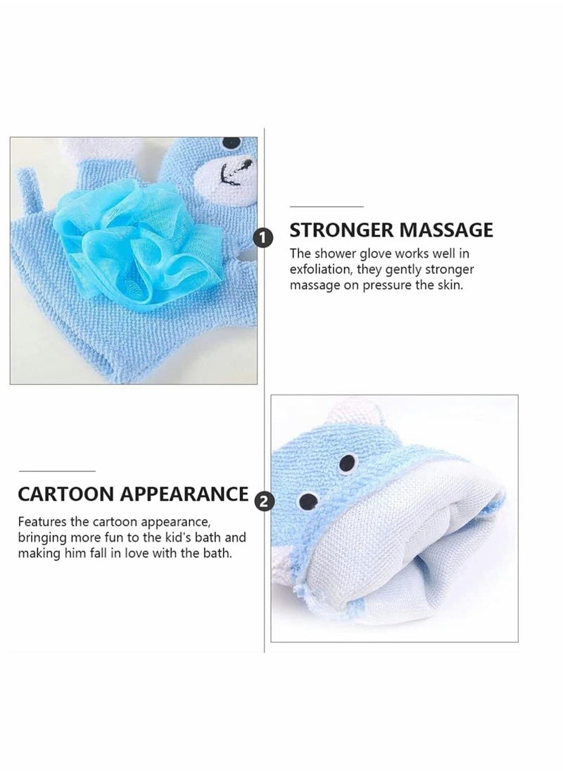 Generic - 4 Pcs Cartoon Terry Cloth, Cute Baby Kids Bath Sponge Mitts Hand Puppets Washcloth Mitt Bath Glove, Shower Bath Sponge Shower Loofahs Balls, Towel with Animal Design (Rabbit, Frog, Duck, Bear) - Image 1