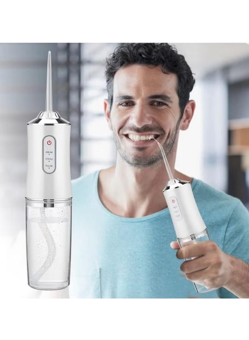 GENNEXT Portable Water Flosser Dental Oral Irrigator || 3 Cleaning Modes, 4 Jet Tips, 220ml Water Tank – Rechargeable, Waterproof Dental Water Jet Pick for Teeth Whitening | Plaque Removal & Gum Health || Compact Tooth Cleaner for Home & Travel - Image 2