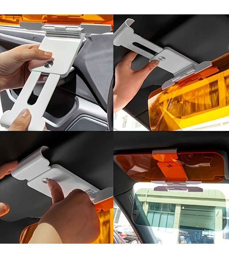 Dual Purpose Car Sunshade 2pcs Anti Glare Day Night Use For All Car Models - Image 4