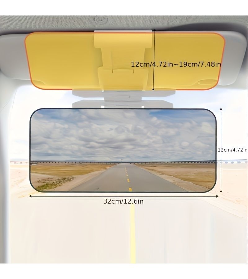 Dual Purpose Car Sunshade 2pcs Anti Glare Day Night Use For All Car Models - Image 3