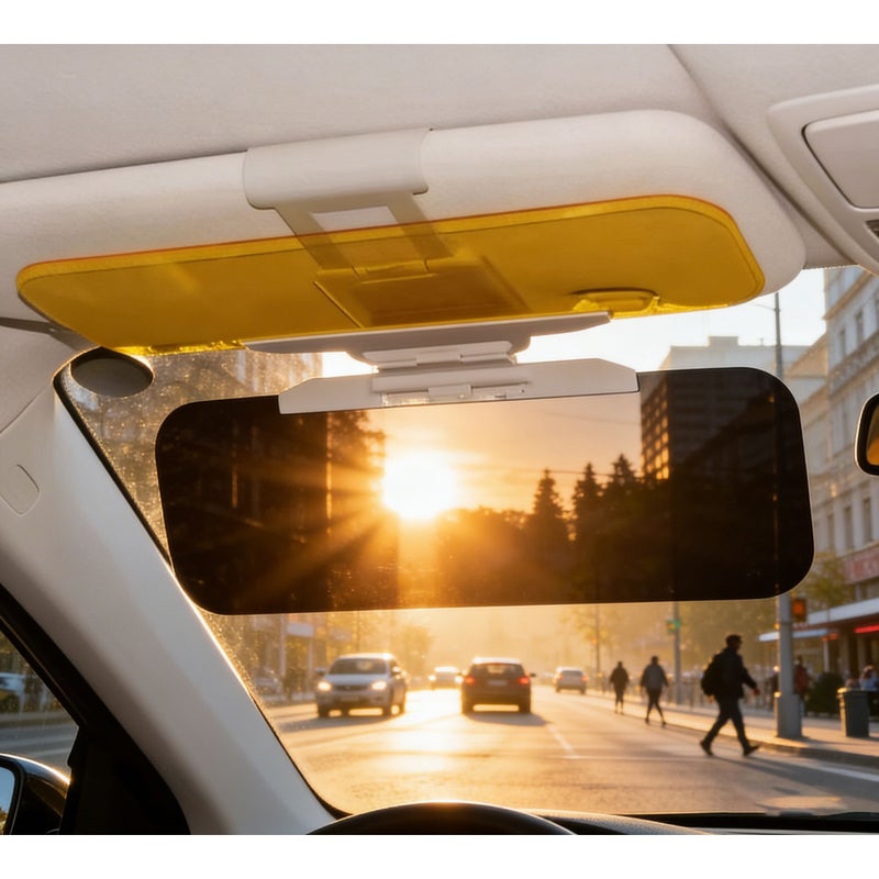 Dual Purpose Car Sunshade 2pcs Anti Glare Day Night Use For All Car Models - Image 1