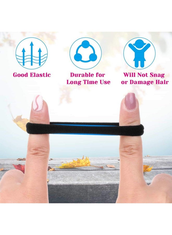 anezus Anezus 50 Pcs Thick Black Hair Ties Large Elastics Bulk Hair Ties Stretch Hair Bands Ponytail Holders for Thick Heavy and Curly Hair  - Image 3