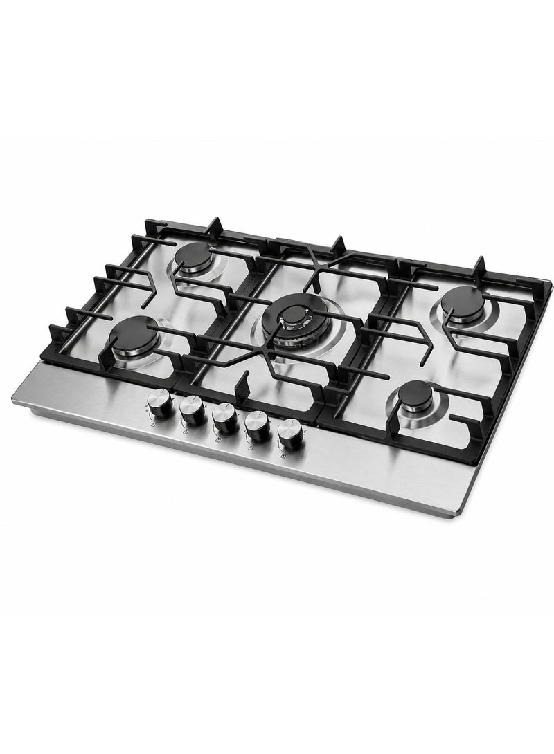 هانس موقد غاز بلت إن مقاس 90 سم - منطقة طهي Maxi+ FullZone موسعة - 5 مناطق طهي - شعلة Wok مزدوجة الحلقة DualCrown من SABAF بقدرة 4.0 كيلوواط - صمامات غاز SABAF إيطالية أصلية - سطح من الستانلس ستيل AISI 304 - إشعال تلقائي InstantFlame - نظام أمان كامل للغاز FFD وحوامل أواني من الحديد الزهر - LAMY 9K4GW X SF - Image 4