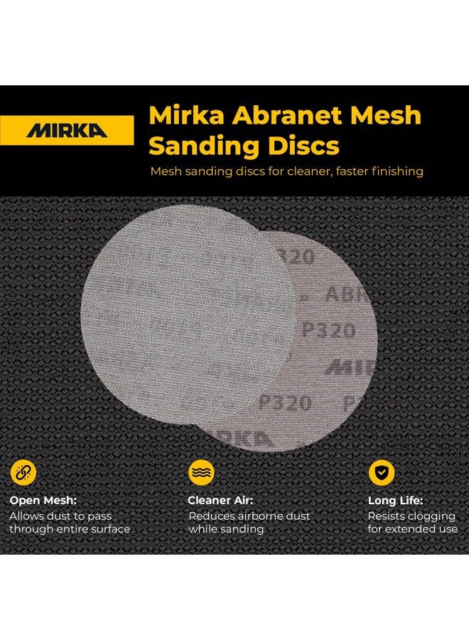 Mirka Abranet 9A-241-080 6 Inch 80 Grit Mesh Abrasive Dust Free Sanding Box of 50 Discs, Light Gray - Image 4