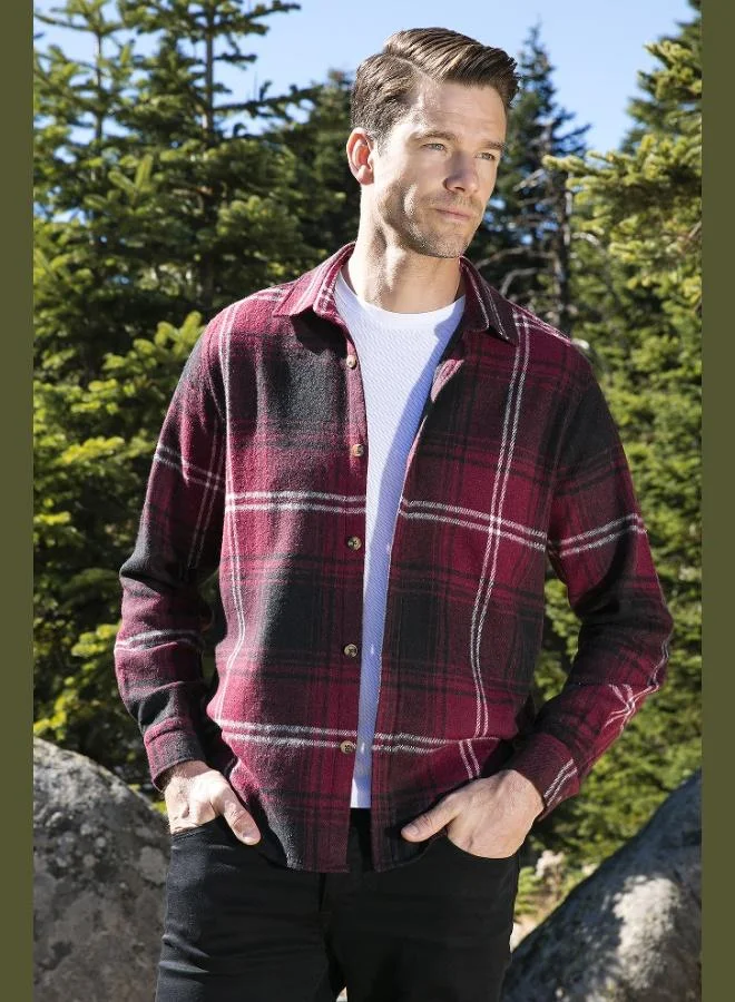 Buratti  Buratti Plaid Long Sleeve Slim Fit Winter Shirt Men's SHIRT CF21W112844 for Men | Best Price UAE