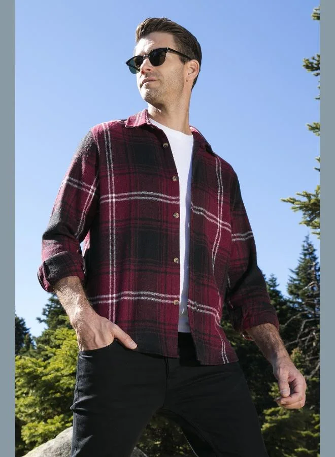 Buratti  Buratti Plaid Long Sleeve Slim Fit Winter Shirt Men's SHIRT CF21W112844 for Men | Best Price UAE