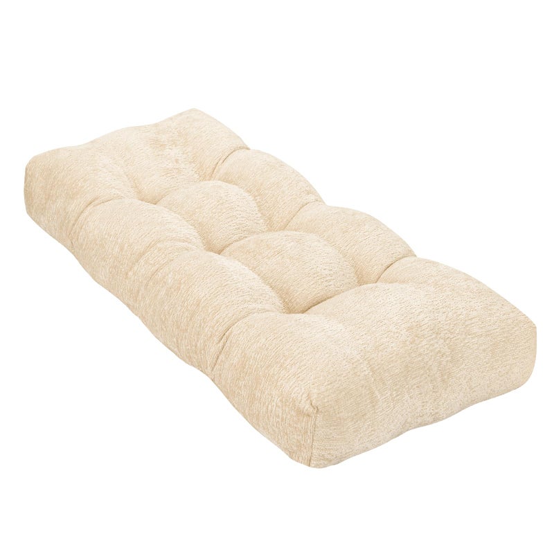 ROFIEJOX Bench Cushion 36 Inch - Luxury Chenille, High-Density Memory Foam, Non-Slip Bottom, Soft Durable Indoor Tufted Long Seat Cushion for Window Garden Furniture (Ivory, 36x14x4 Inch) - Image 1