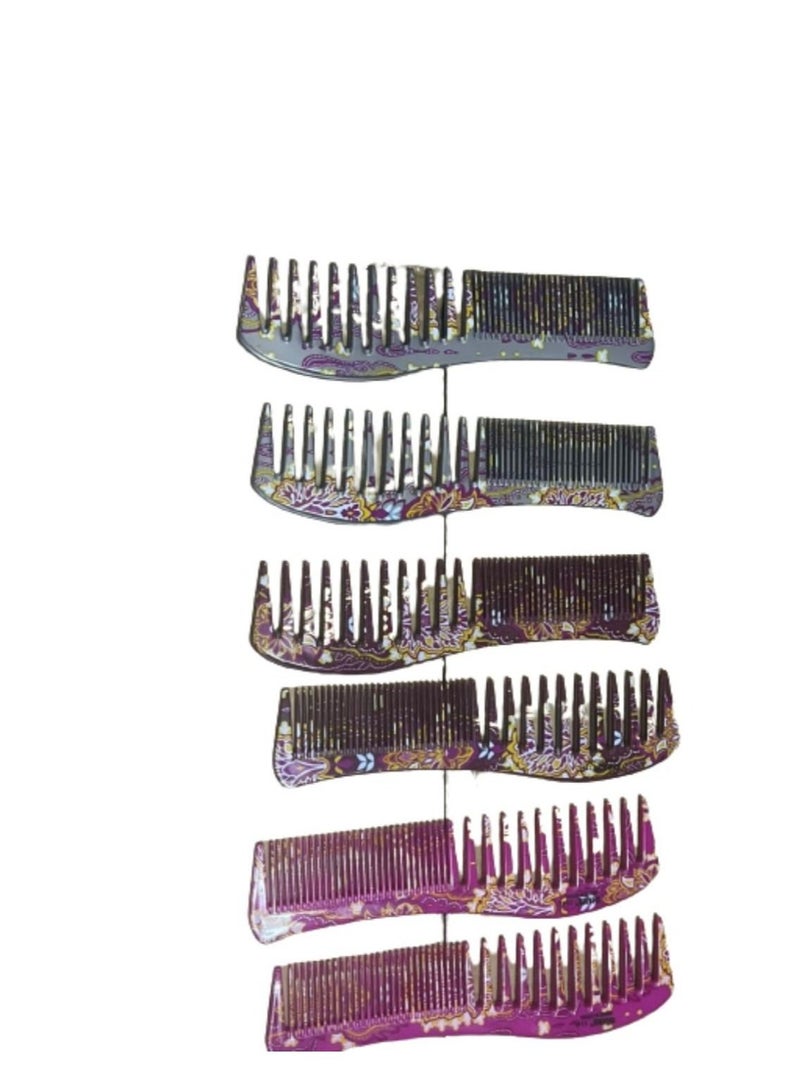 6 pieces of multi-colored Shams hair combs