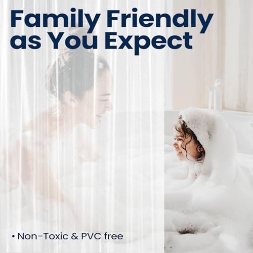 downluxe Set of 2 Clear Shower Curtain Liner, PEVA Lightweight Plastic Shower Liner with 3 Magnets, 72" x 72" Waterproof Bathroom Curtain - Image 5