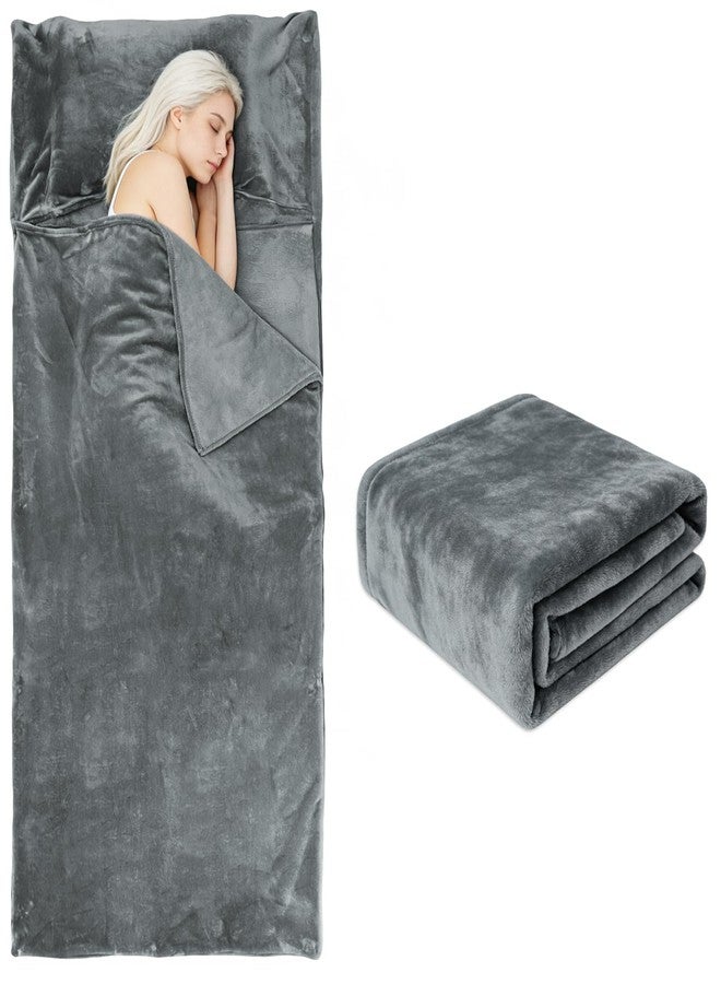 Tuphen Flannel Sleeping Bag Liner for Adult, XXL Soft Fluffy Adult Sleeping Sack with Zipper, Travel Camping in Warm Cold Weather, Thick Sleeping Bag Liner for Hotel Hiking Camping Indoor Outdoor Use - Image 1