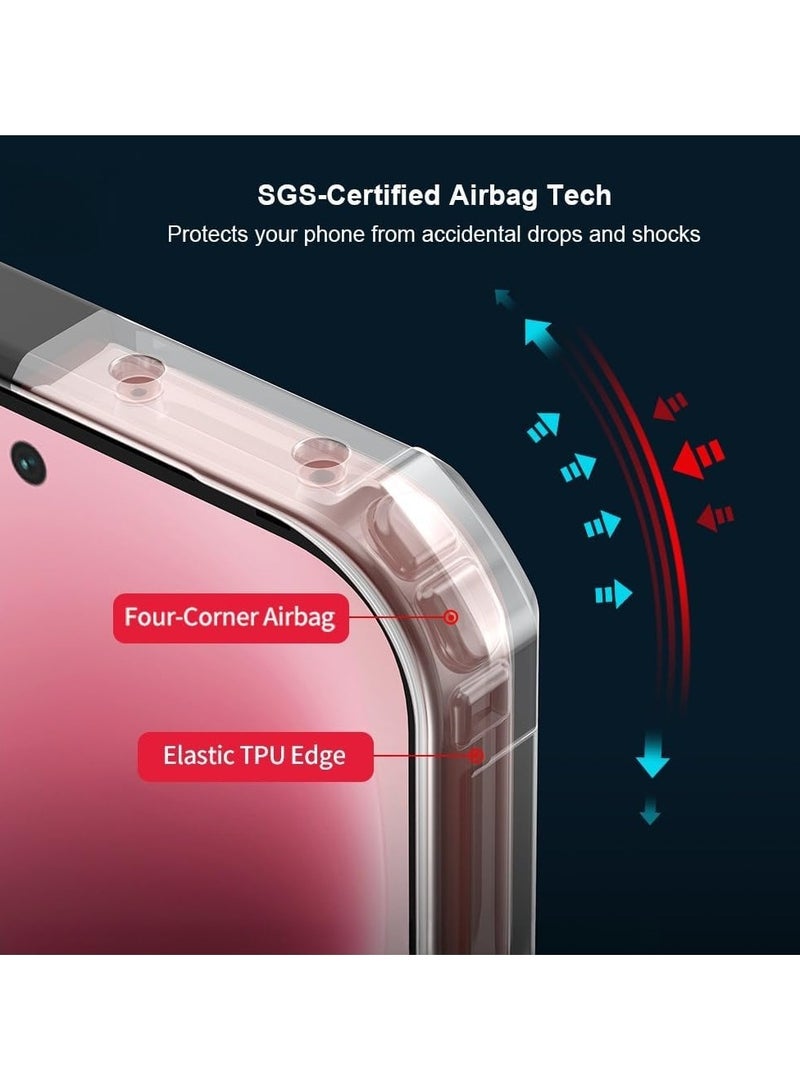 عام حافظة شفافة واقية متوافقة مع Vivo V70 Elite [حماية بالوسائد الهوائية]، حافظة واقية شفافة مع حماية لعدسة الكاميرا، غطاء خلفي واقٍ مضاد للصدمات من PC+TPU مناسب لجهاز Vivo V70 Elite. - Image 2