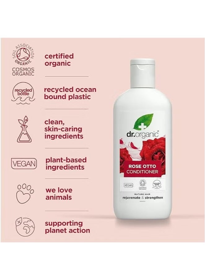 dr.organic Rose Otto Conditioner Rejuvenate & Strengthen 265 ML - Image 2