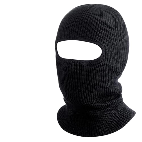 Proberos® Knitted Balaclava Face Mask Neck Gaiter Warm Knitted Full Face Ski Mask for Men Women Breathable Warm Ski Face Mask for Motorcycle Running Riding (Black) - Image 1