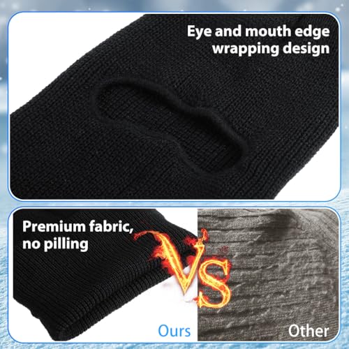 Proberos® Knitted Balaclava Face Mask Neck Gaiter Warm Knitted Full Face Ski Mask for Men Women Breathable Warm Ski Face Mask for Motorcycle Running Riding (Black) - Image 4