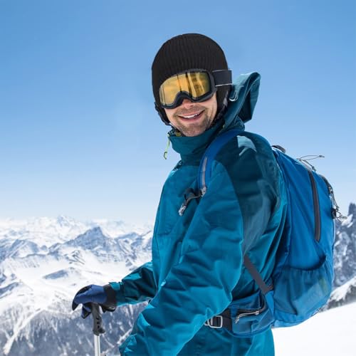Proberos® Knitted Balaclava Face Mask Neck Gaiter Warm Knitted Full Face Ski Mask for Men Women Breathable Warm Ski Face Mask for Motorcycle Running Riding (Black) - Image 5