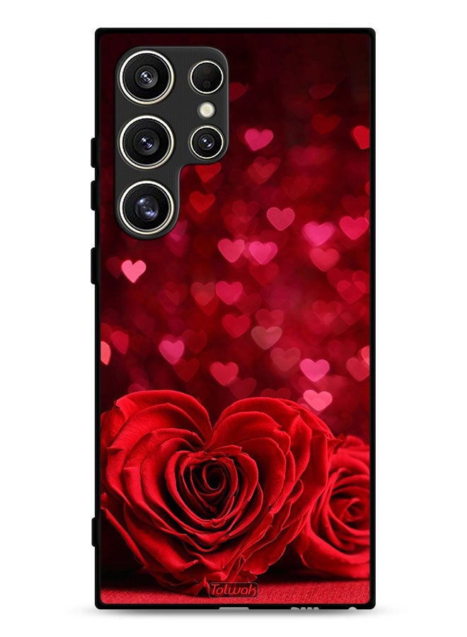 Tolwak Samsung Galaxy S24 Ultra 5G Protective Case Cover Heart Flowers Abstract Art - Image 1