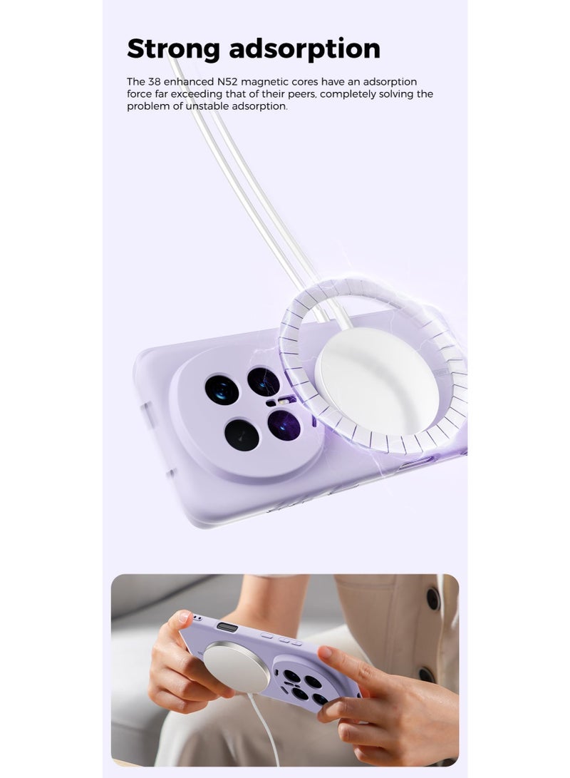 general Case Compatible with Honor Magic 8 Pro 5G, [Compatible with Mag-Safe], Slim Thin Liquid Silicone Soft Rubber Gel, Full Camera Protection, Pure Color Bumper Simple Cover - Image 2