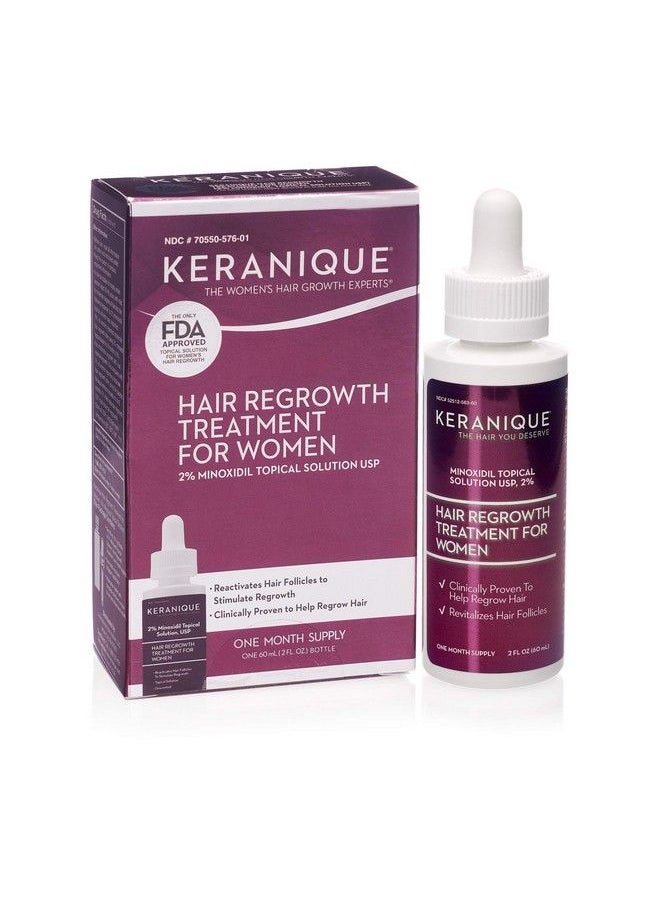 Keranique Minoxidil Hair Regrowth Tonic Treatment With Dropper 2% Minoxidil Regrow Thicker Looking Hair Helps Revitalize Hair Follicles 2 Fl. Oz 30 Day Supply  - Image 1