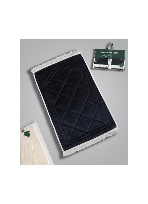 Maqam Ibrahim Premium Padded Prayer Mat - Size 65 * 120 cm, Perfume The Kaaba - A Unique Gift for All Occasions for a Unique Spiritual Experience in the Shape of a Mihrab (Rectangle Black)