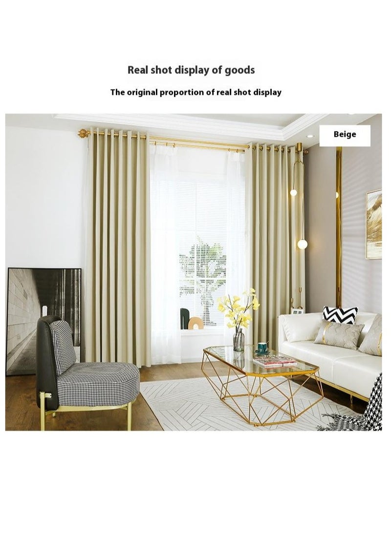 Bluejw - 2-Piece Blackout Outdoor Curtains Beige - Image 1