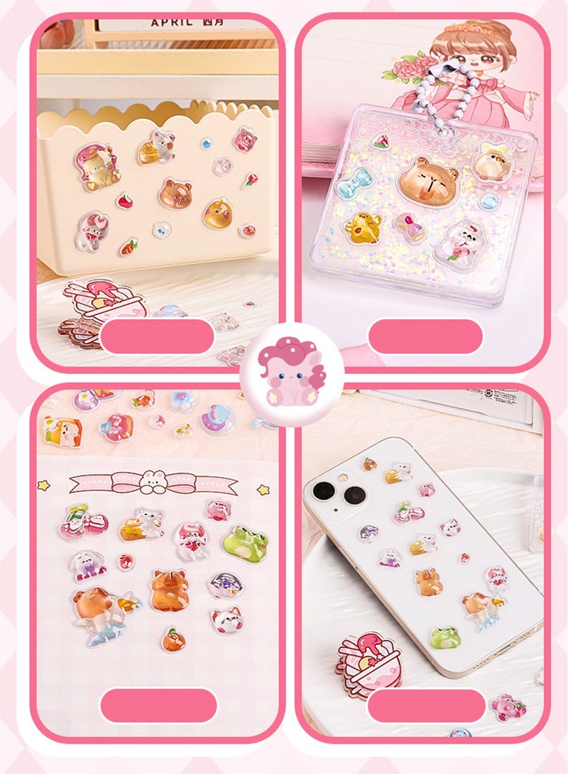 روعة 200 قطعة من ملصقات كرتونية ثلاثية الأبعاد – أنماط لطيفة – هدية مثالية للأطفال – جوائز للفصل الدراسي – كتاب قصاصات – أعمال يدوية DIY – 4 أوراق مجموعًا. - Image 5