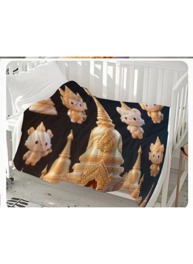 general Baby and children's cartoon flannel thin blanket (warm and comfortable, suitable for sleep, game use) 70cm*100cm - Image 2