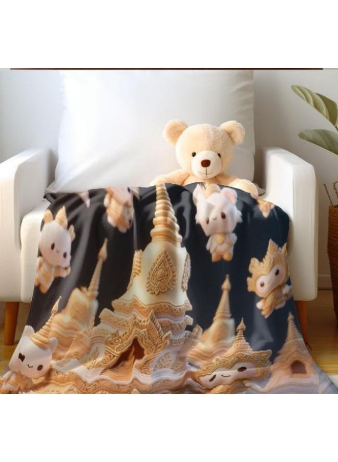 general Baby and children's cartoon flannel thin blanket (warm and comfortable, suitable for sleep, game use) 70cm*100cm - Image 4