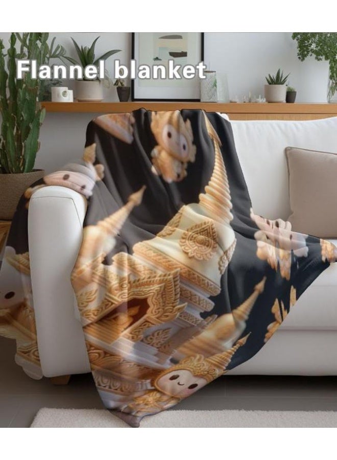 general Baby and children's cartoon flannel thin blanket (warm and comfortable, suitable for sleep, game use) 70cm*100cm - Image 1